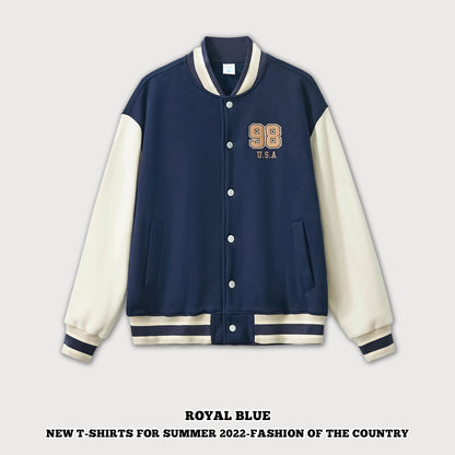 Embroidered Couple Baseball Jacket 