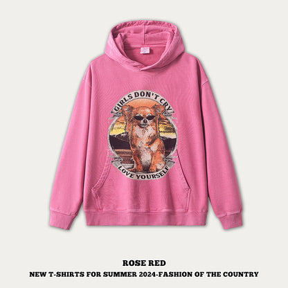 Retro Printing French Terry Hoodie