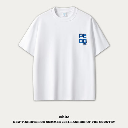 Embroidered Letter Short Sleeve Sorona Coolness Tee