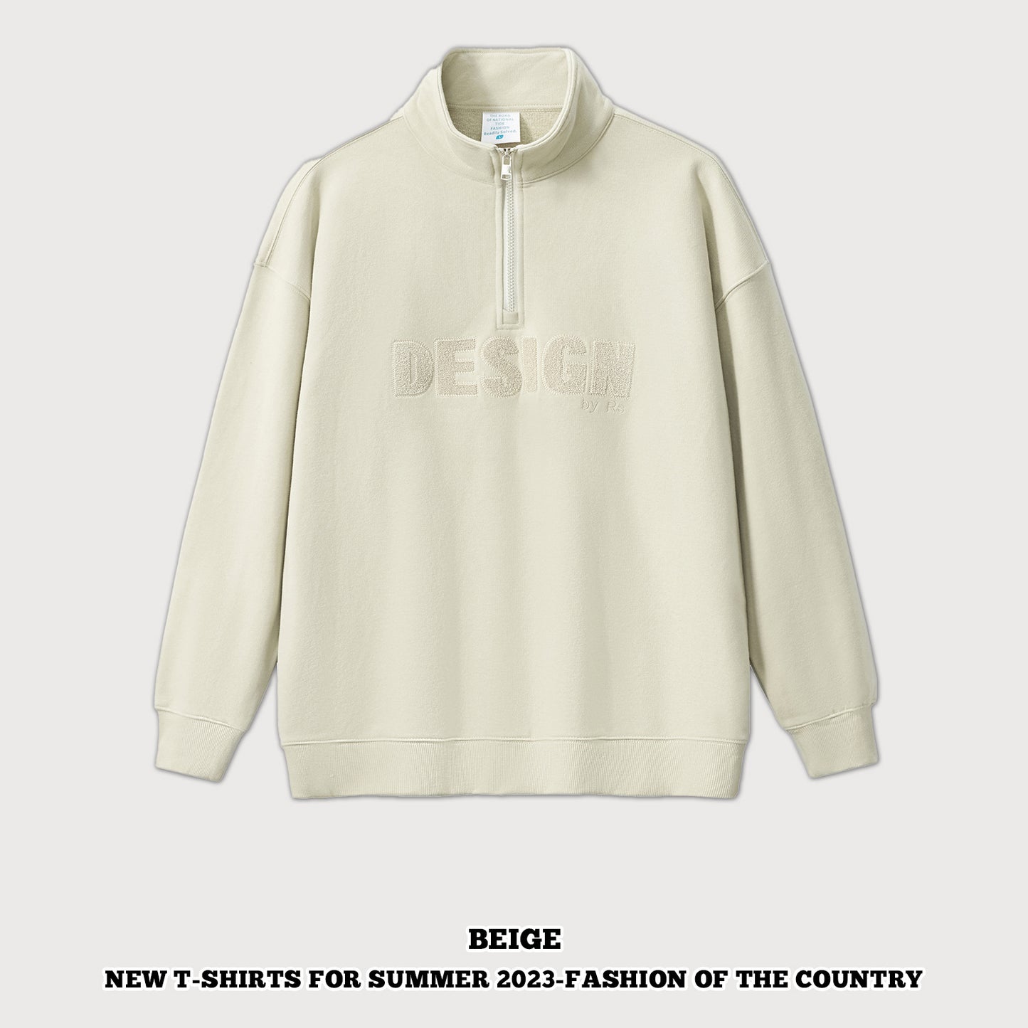 Stand Collar Half-Zip Sweatshirt