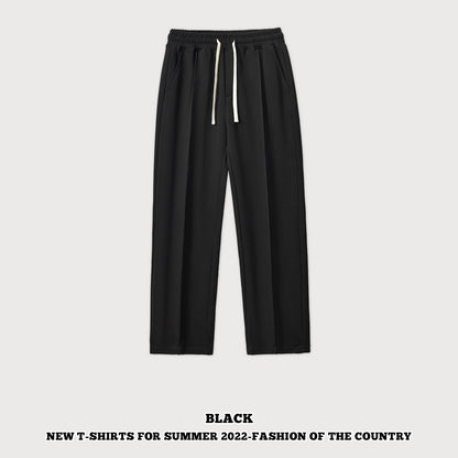 Pleated Straight Leg Sweatpants