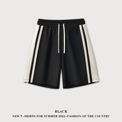 Colorblock Suede Sweat Shorts