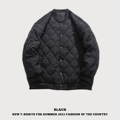 Diamond Check Baseball Jacket 
