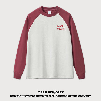Raglan Long Sleeve Couple Sweatshirt