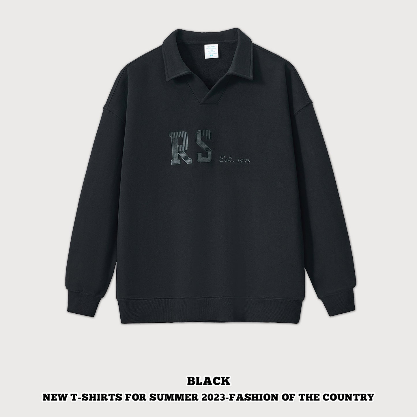 Lapel Collar Oversized Sweatshirt