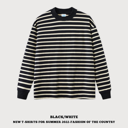 Striped Long Sleeve Couple Tee
