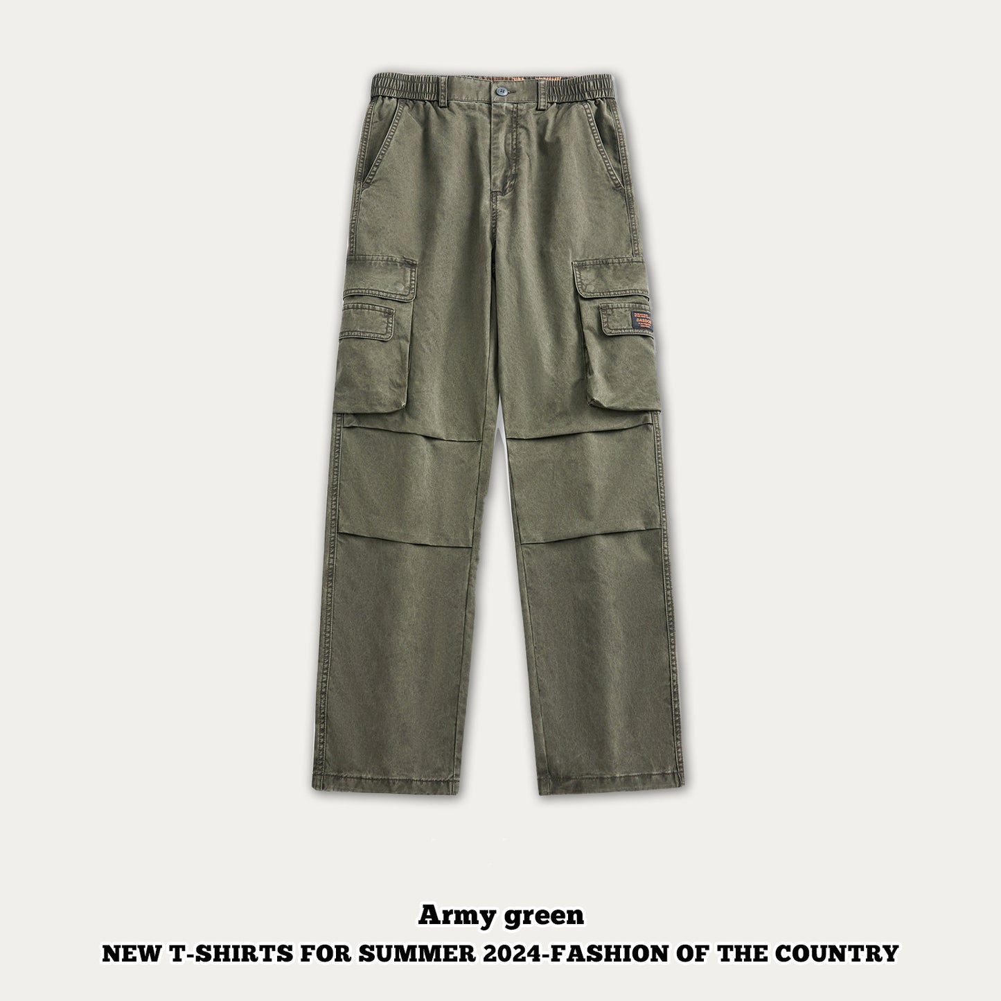 Pleated Knee Cargo Pants