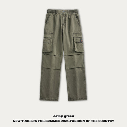 Pleated Knee Cargo Pants