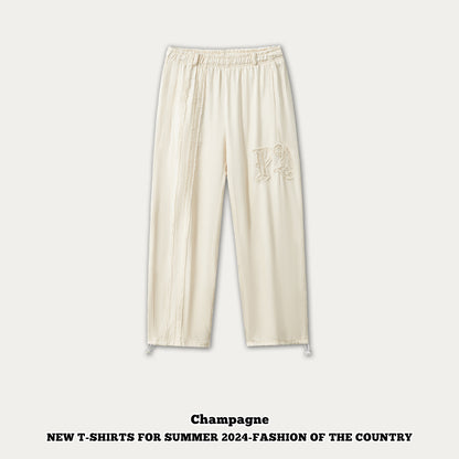 Embroidered Wide Leg Pants