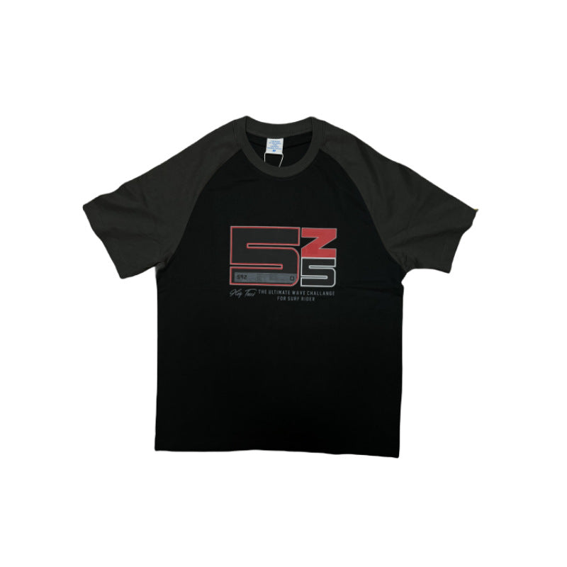 Printed Letter Raglan Short Sleeve Tee
