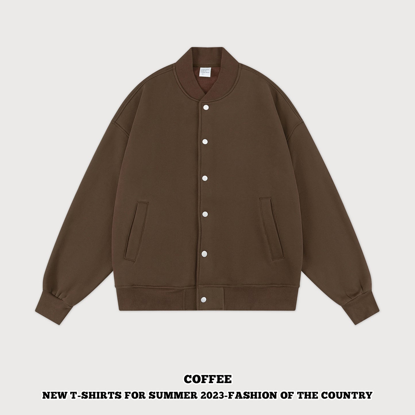 Solid Color Couple Baseball Jacket 
