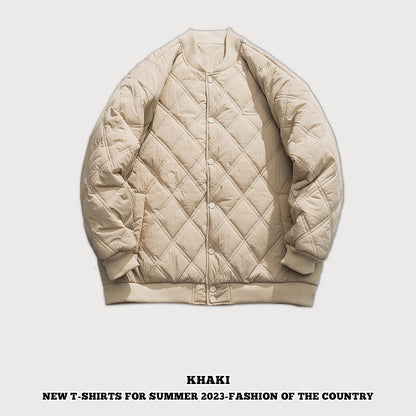 Diamond Check Baseball Jacket 