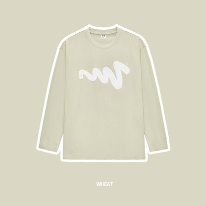 Crew Wave Print Long Sleeve Tee