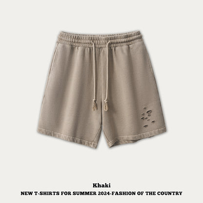 Wash Ripped Sweat Shorts