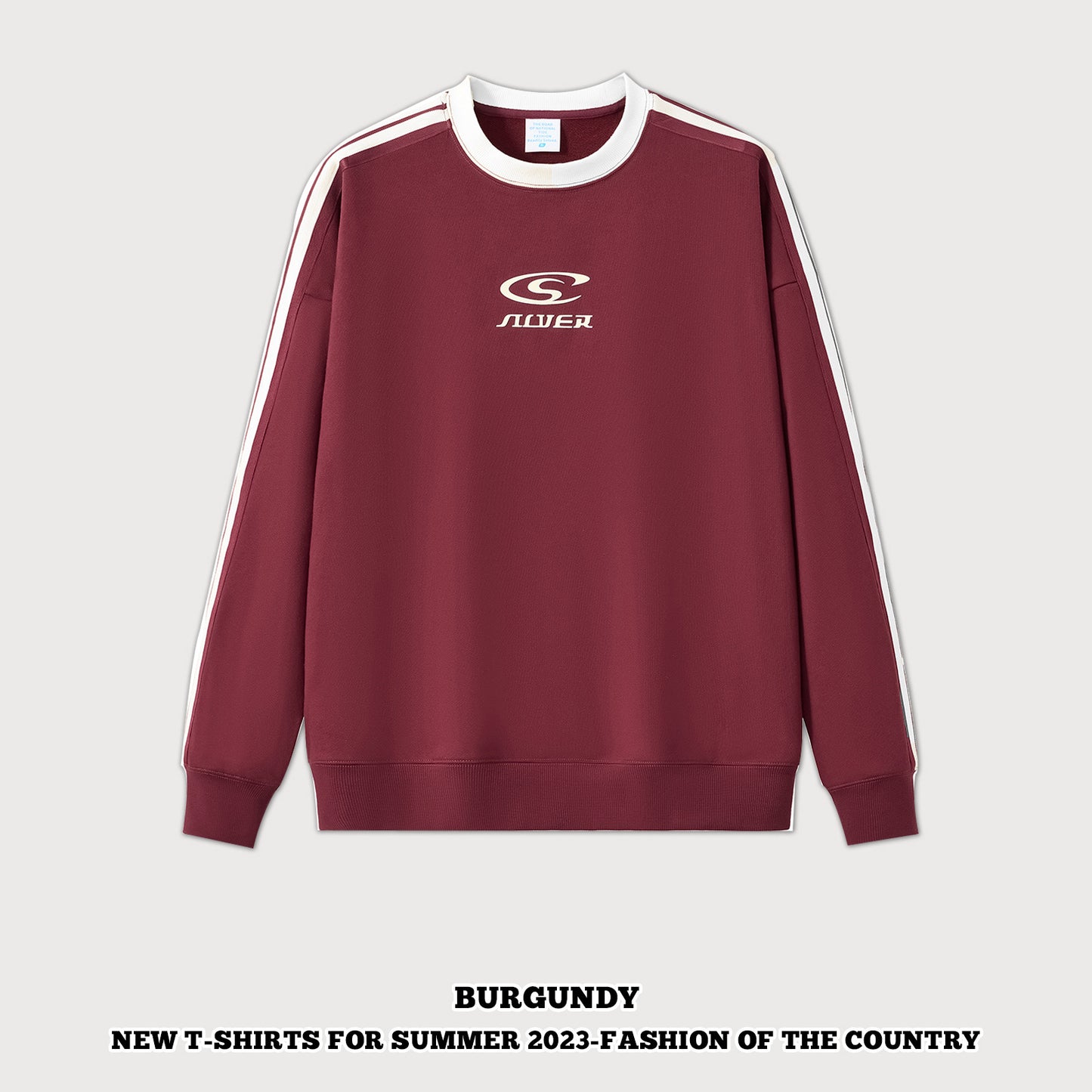 Crew Three-Stripes Print Sweatshirt
