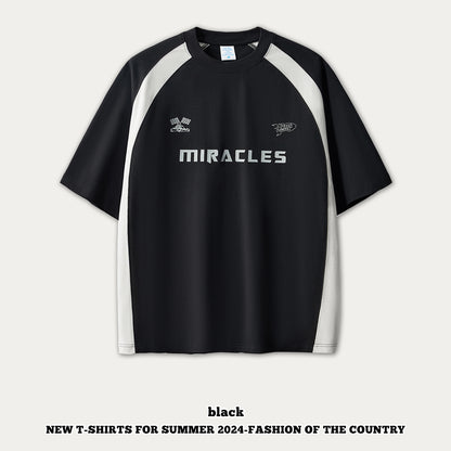Printed Short Sleeve Patchwork Racewear