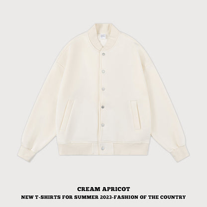Solid Color Couple Baseball Jacket 