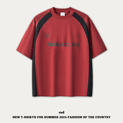 Printed Short Sleeve Patchwork Racewear