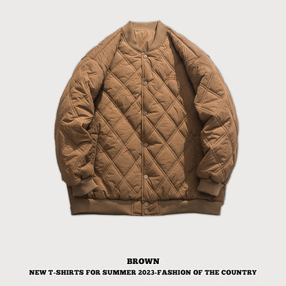 Diamond Check Baseball Jacket 
