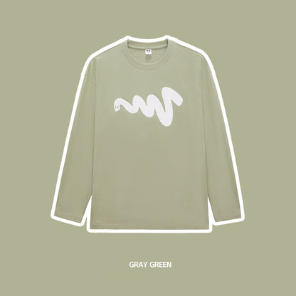 Crew Wave Print Long Sleeve Tee