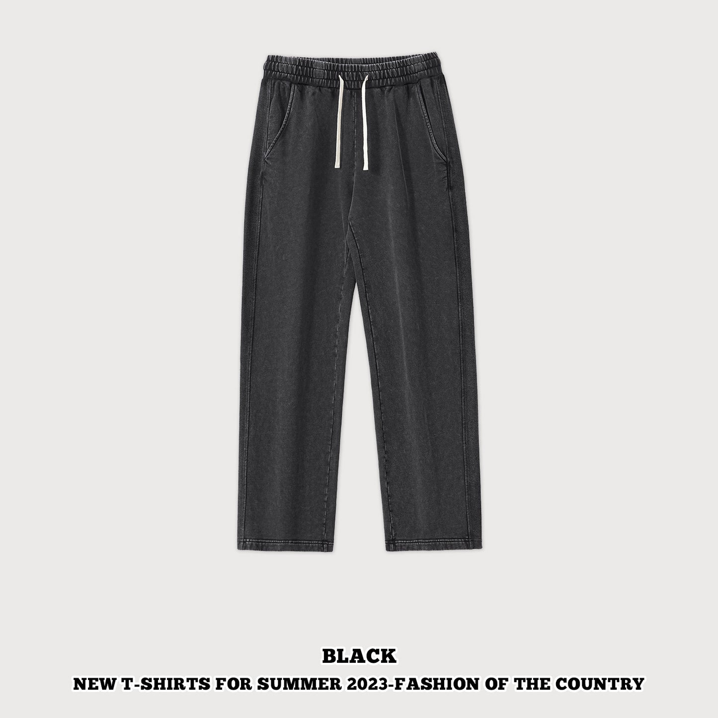 Washed French Terry Patchwork Pants