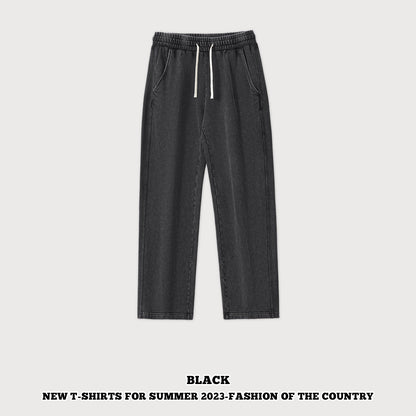 Washed French Terry Patchwork Pants