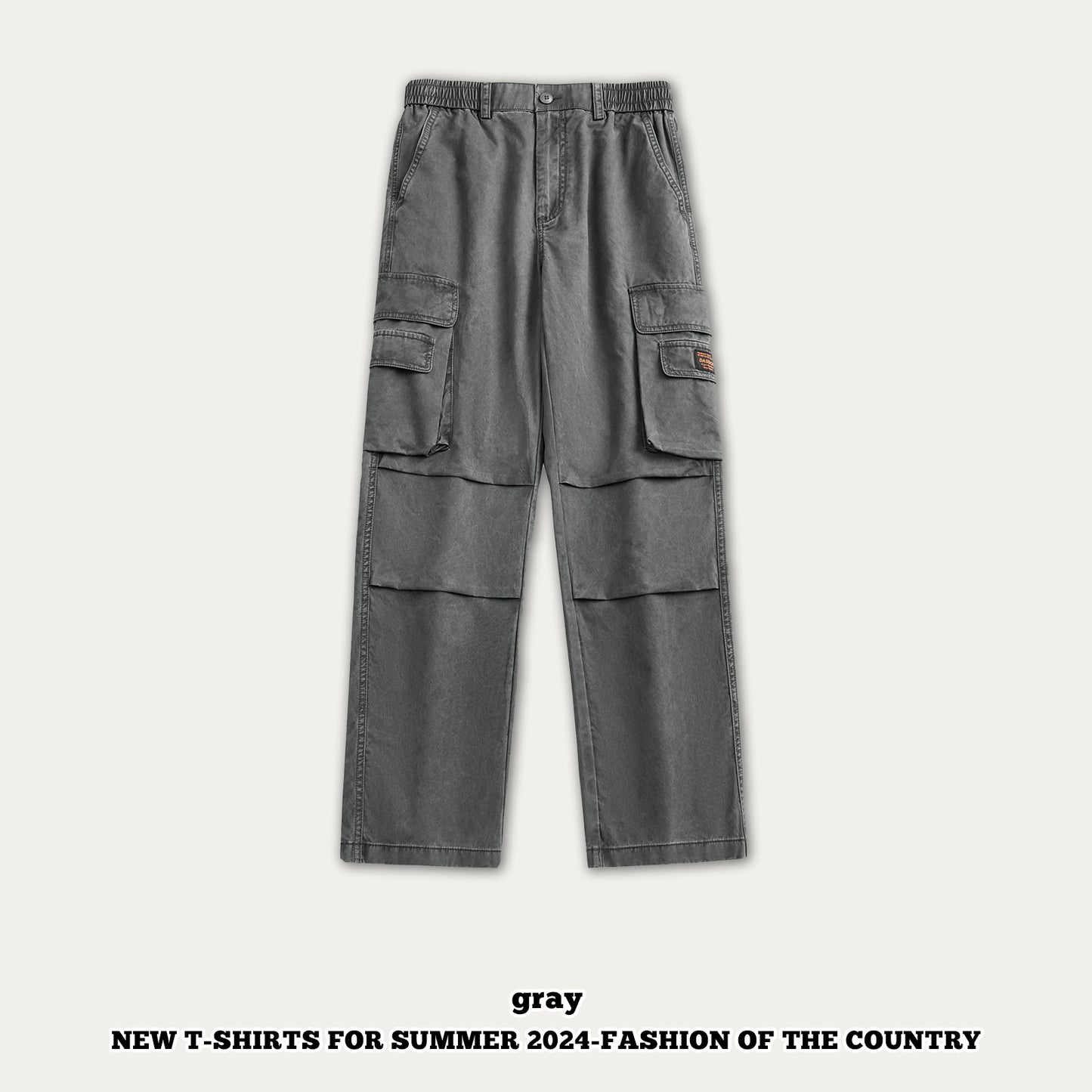 Pleated Knee Cargo Pants