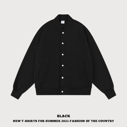 Solid Color Couple Baseball Jacket 