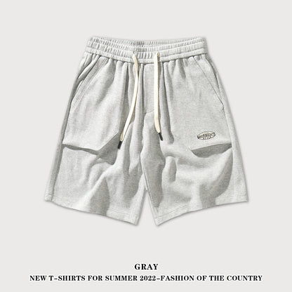 Embroidered Letter Knitted Cargo Shorts
