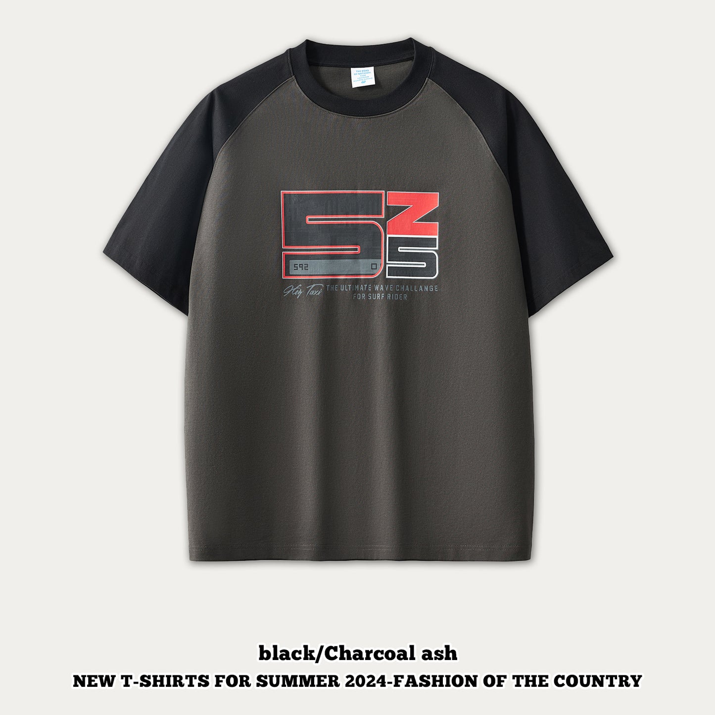 Printed Letter Raglan Short Sleeve Tee