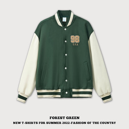 Embroidered Couple Baseball Jacket 