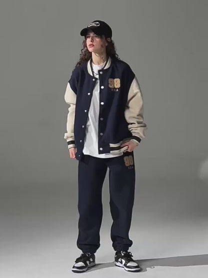 Embroidered Couple Baseball Jacket 