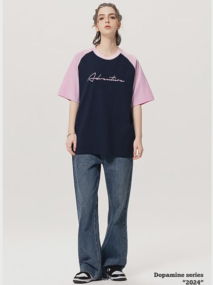 Rubber Print Raglan Short Sleeve Tee