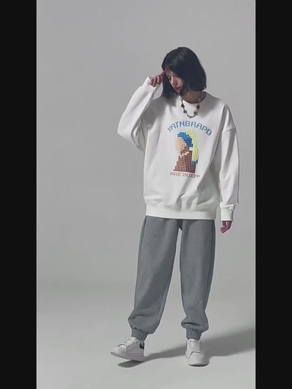 Crew Mosaic Bricks Print Sweatshirt