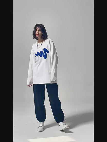 Crew Wave Print Long Sleeve Tee
