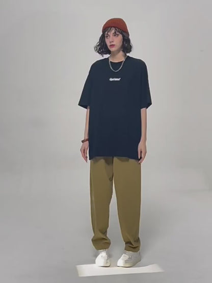 Embroidered Letter Short Sleeve Tee