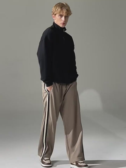 Stand Collar Half-Zip Sweatshirt