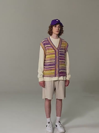Gradient Striped Sweater Vest